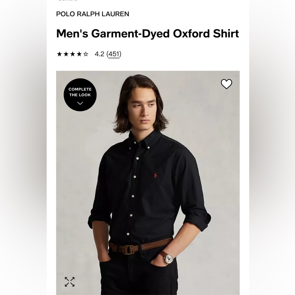 Polo Ralph Lauren XL Garment Died Oxford Shirt NWT